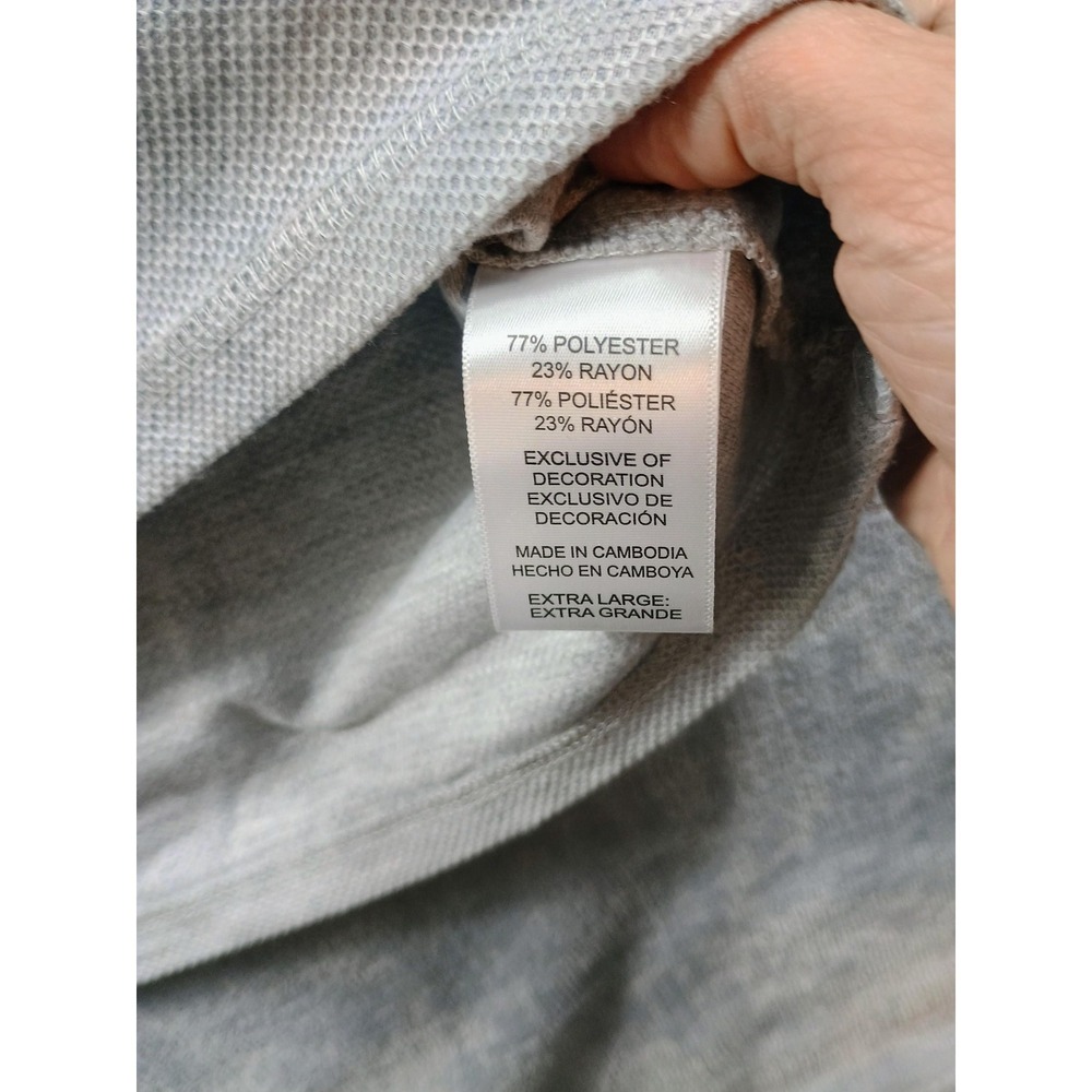Tommy Bahama Shirt Mens XL Gray Thermal Long Sleeve Crew Neck Logo Knit Casual - Picture 4 of 9